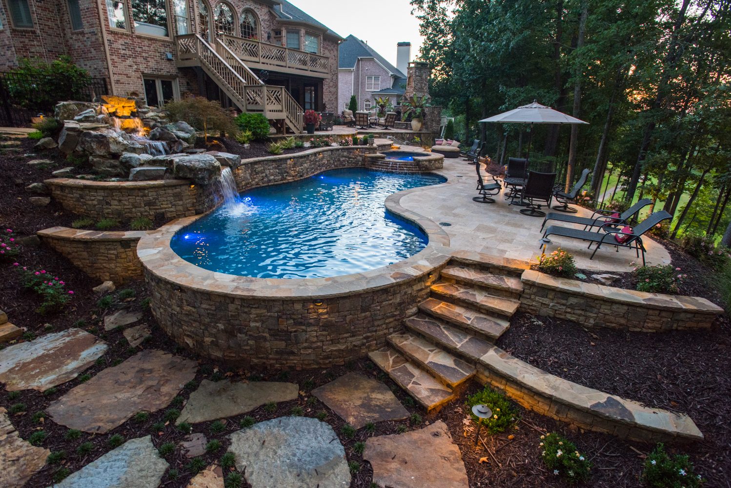 Custom pool and outdoor living space