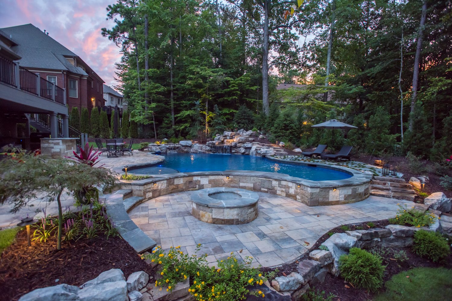 Custom pool and outdoor living space